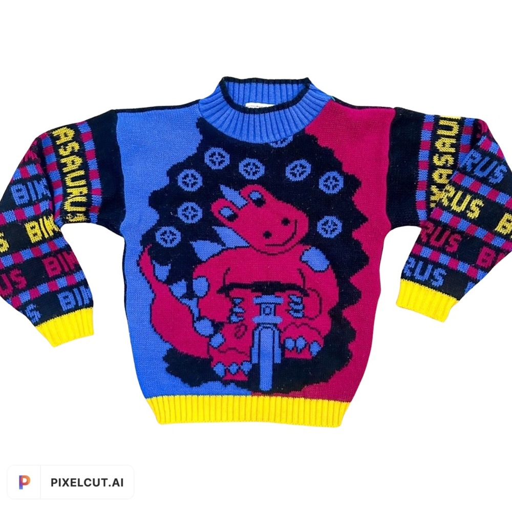 Hot Cashews Vintage Boys Dinosaur Sweater Size 7